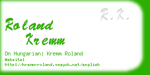 roland kremm business card